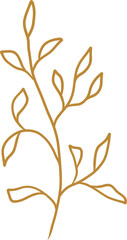 Botanical leaf line art for wedding invitation decoration