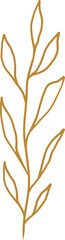 Botanical leaf line art for wedding invitation decoration