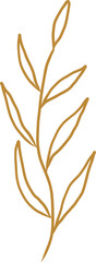 Botanical leaf line art for wedding invitation decoration