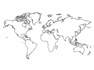 Fototapeta premium World Map Outline Illustration