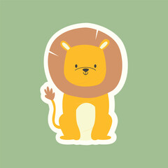 cute lion sticker icon