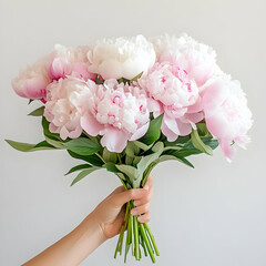 Pink Peony Bouquet Illustration