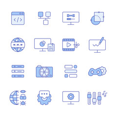 collection of cool icons of computer related jobs