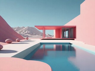 Fototapeta premium the modern architecture with a modern design background