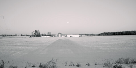 The full moon over a farmers field