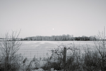 The full moon over a farmers field
