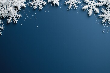 Snowy winter background with copy space
