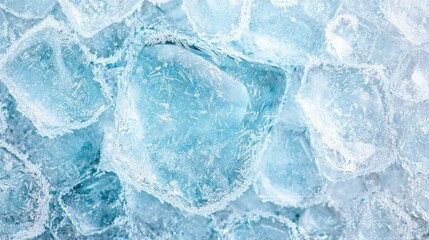 Icy winter wonderland with frozen crystals