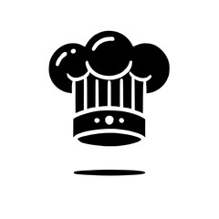 Chef Hat Icon: Simple yet striking, this black and white icon of a chef's hat is perfect for adding a touch of culinary elegance to any design.  