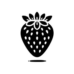Sweet and Simple: A minimalist silhouette of a strawberry, perfect for branding, packaging, or digital design.  