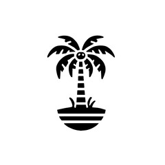 Tropical Paradise: Palm Tree Silhouette Icon 