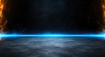 Fototapeta premium Stunning space landscape with glowing horizon