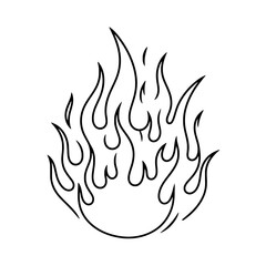 Fiery Flames Line Art: A simple yet powerful depiction of a flame, drawn with bold lines and a sense of movement, perfect for adding a touch of fire to your designs. 