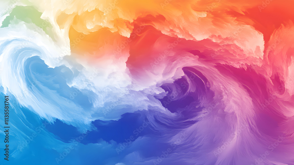 Poster Dynamic colorful swirls abstract art digital creation vibrant atmosphere artistic viewpoint