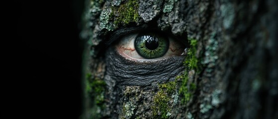 Obraz premium Mysterious eye in the forest