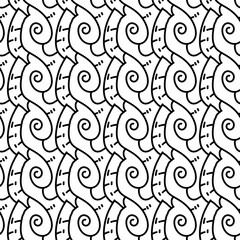 seamless pattern. black and white doodle background