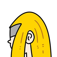 cartoon doodle woman head
