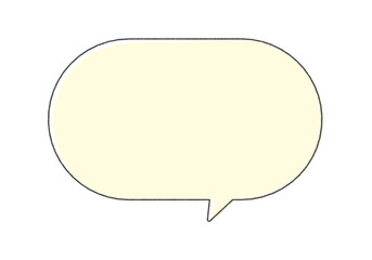 手書きのシンプルでおしゃれな黄色の吹き出し - セリフやコメントなどの文字のあしらい素材