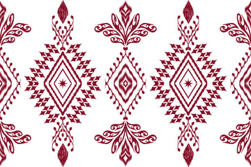 Ethnic Figure aztec embroidery style.Geometric ikat oriental traditional art pattern.Design for ethnic background,wallpaper,fashion,clothing,wrapping,fabric,element,sarong,graphic,vector illustration.