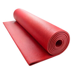 yoga red mat isolated on white background 