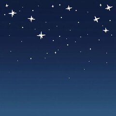 Fototapeta premium Night sky with white stars on a dark blue gradient background.