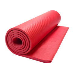 yoga red mat isolated on white background 