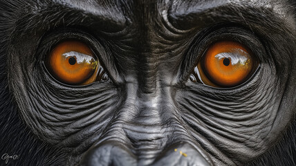 Close up of Gorilla Eyes, Wild Animal Portrait