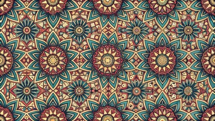 Seamless geometric abstract pattern with intricate designs perfect for backgrounds and fabrics, geometric, seamless