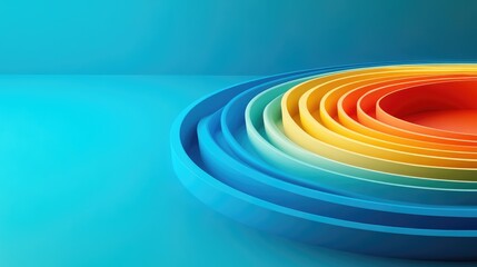 Vibrant Abstract Colorful Circular Layers in Gradient Design