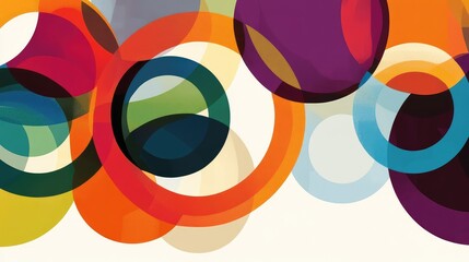 Obraz premium Colorful abstract circles in vibrant hues and soft transparency