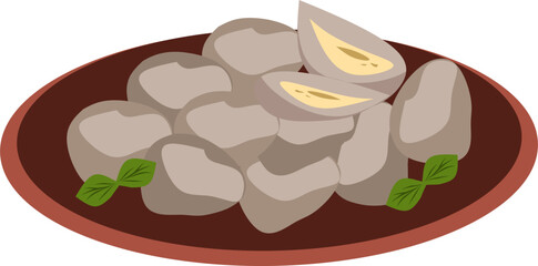 Pempek Palembang traditional Indonesian food vector clipart
