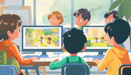 Children Interacting with Educational Computer Game