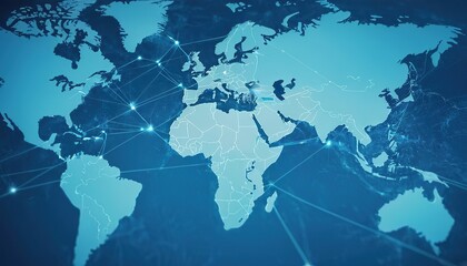 Fototapeta premium Global world map with digital verticle lines