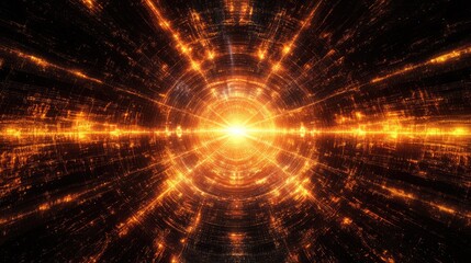 Fototapeta premium Bright Energy Burst in a Cosmic Depth with Radiant Light Rays