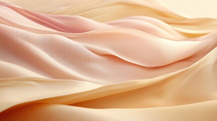 Fototapeta premium Soft Textured Fabric Waves in Delicate Peach and Cream Hues