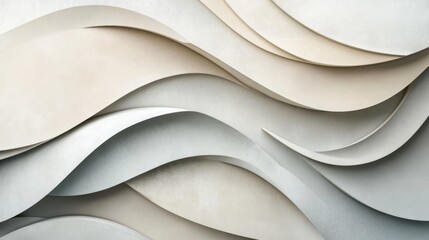 Dynamic flow of curved paper design modern office space abstract art minimalist environment aerial view creative inspiration