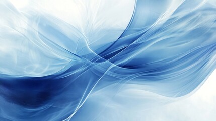 Obraz premium Flowing blue waves abstract art digital artwork calm environment aesthetic view fluid motion concept