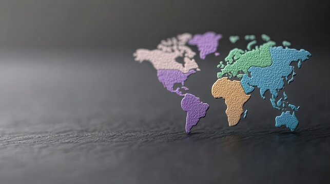 Global Connections Pastel World Map International Business Travel