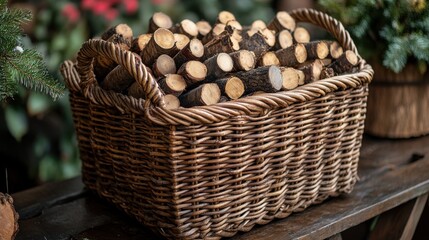 a basket full of wood