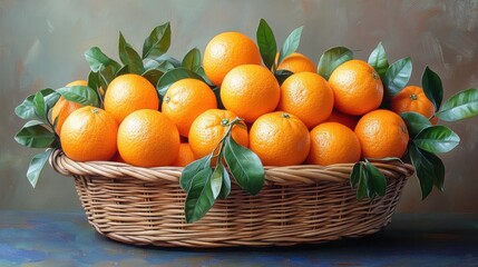 a basket of oranges
