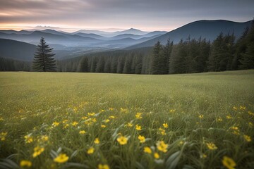Fototapeta premium meadow in the mountains