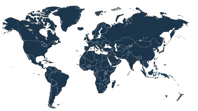 A world map highlighting various global locations and routes.
