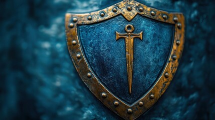 Fototapeta premium a blue shield shaped object