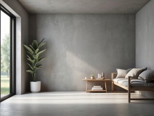 farmhouse hallway interior background, cement wall background, home interior design