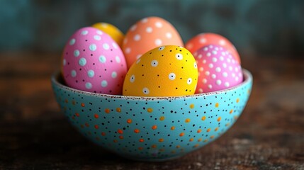 Fototapeta premium a bowl of painted eggs