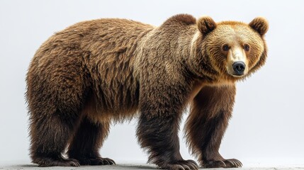 Fototapeta premium a brown bear standing on a white background