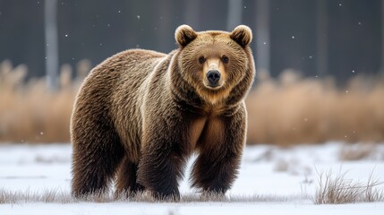 Obraz premium a brown bear standing on a white background
