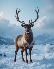 Fototapeta premium deer in winter