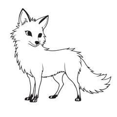 Fox line art vector on white background