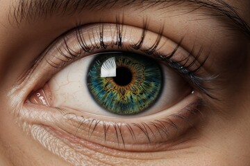 Beautiful macro human eye. High quality photo 